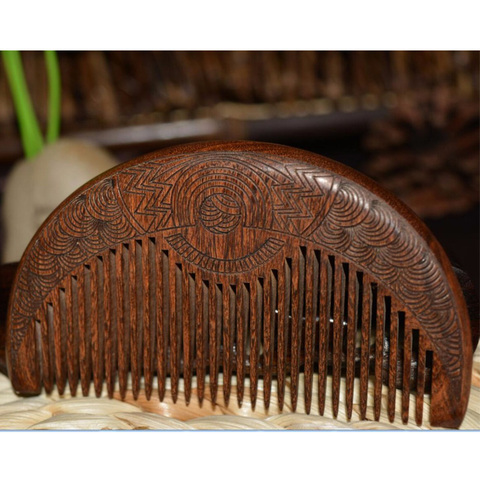 ZGTGLAD Pocket Wooden Comb Natural Gold Sandalwood Super Narrow Tooth Wood Combs Double side engraved small Comb hair ► Photo 1/2