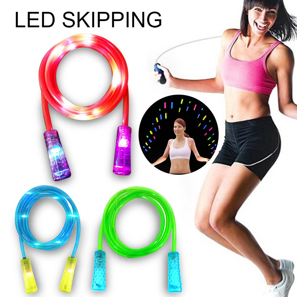 Kids Luminous Skipping Rope Sports Fitness Body Building Jump Ropes Adjustable 