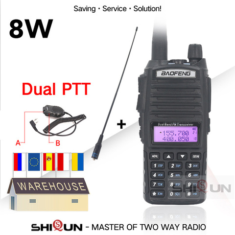 2022 Baofeng UV-82 8W 10KM High/Mid/Low Tri-Power Modes Dual PTT Walkie Talkie Portable vhf/uhf Two Way Radios 8W Ham UV82 UV 82 ► Photo 1/6