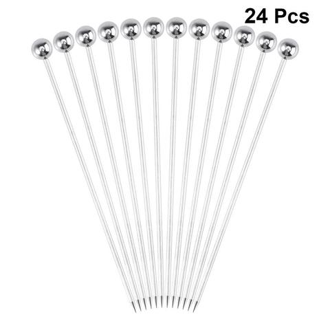 24PCS Fruit Sticks Stainless Steel Cocktail Picks Fruit Sticks Toothpicks For Party Bar Cocktail Fruit Stick Supplies ► Photo 1/6