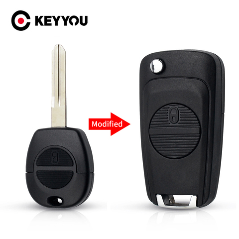 KEYYOU Modified Remote Car Key Shell Case 2 Buttons For Nissan Micra Almera Primera X-Trail Uncut Key Case Cover A33 Blade ► Photo 1/6
