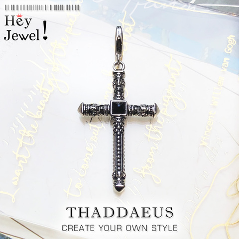 Rivets Skull Cross Charm Hot Selling 925 Sterling Silver Fashion Jewelry For Women Men Fit Europe Rebellion Bracelet & Necklace ► Photo 1/6