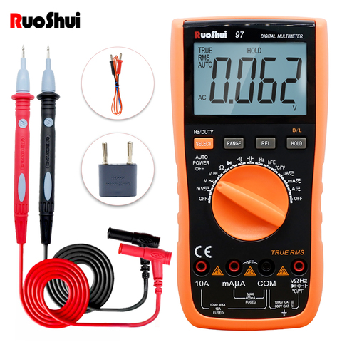 RuoShui 97 New Digital Multimeter Auto Range True RMS Max Display 3999 counts Anti-burnout Ammeter clear and big LCD Multimetro ► Photo 1/6