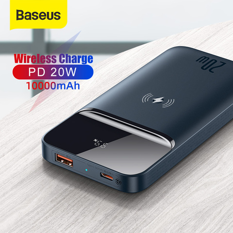 Baseus Power Bank 10000mAh Portable 20W Magnetic Wireless Charger PowerCore External Battery PowerBank  for Xiaomi  iPhone 12 ► Photo 1/6