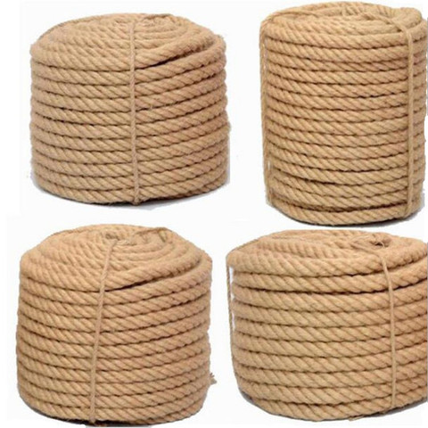 50meter 5mm 6mm 8mm Natural Jute 3 Shares Twisted Cord Hemp Rope DIY Craft Decoration Rope Thread for Gift Packing / Bags / Tag ► Photo 1/4