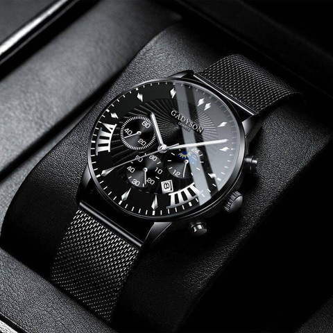 Luxury Calendar Luminous Watches For Men Ultra Thin Stainless Steel Mesh Quart Wristwatch Male Military Casual Clock Relogio ► Photo 1/6