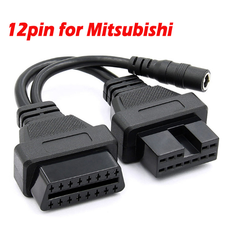 12 To 16P OBD for Mitsubishi 12 Pin Cable Connector To 16 Pin 0DB OBDII Diagnostic Cable for Mitsubishi 12Pin OBD2 Connector ► Photo 1/6