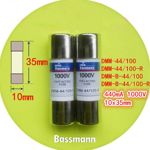 2 pcs/Lot 10 x 35mm DMM-44/100-R, DMM-B-44/100-R  440mA 1000V 10kA Fast-Acting Ceramics Fuse For Multimeter Brand New ► Photo 1/1