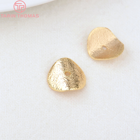 20PCS 10x10MM Hole 1MM 24K Gold Color Brass Matte Bead Caps High Quality Jewelry Making Findings Accessories ► Photo 1/5