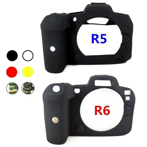 Rubber Silicone Case Body Cover Protector Frame Skin for Canon EOS R5 R6 EOSR5 EOSR6 Mirrorless Camera ► Photo 1/6