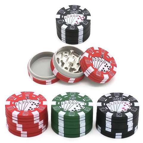 Newest 3 Layers Poker Chip Style Herb Herbal Tobacco Grinder Grinders Smoking Pipe Accessories gadget Red/Green/Black #BW ► Photo 1/6