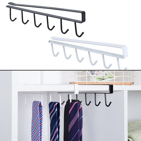 Cupboard Hanging Hook Rack Kitchen Storage Shelf Organizer Closet Clothes Shelf Glass Mug Holder Wardrobe Hanger Iron ► Photo 1/6