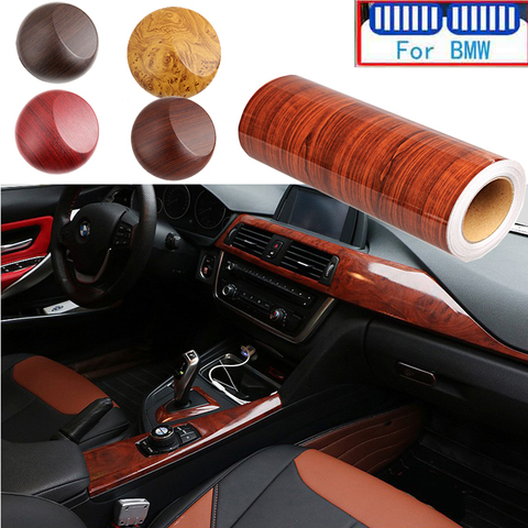 Wood Grain Car Waterproof Automobiles Vinyl Film Stickers For Bmw E90 E39 E46 E91 F30 G20 E60 F11 F10 F07 G30 E53 Series 1 2 4 6 ► Photo 1/6