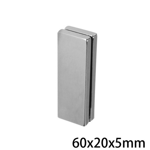 1~10PCS 60x20x5 Powerful Magnets 60mmX20mm N35 Neodymium Magnet 60x20x5mm Permanent NdFeB Magnets 60*20*5 mm  Big Sheet Magnet ► Photo 1/6