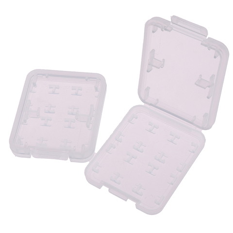 2Pcs 8 in 1 Transparent Hard Micro SD SDHC TF MS Memory Card Storage Box Protector Holder Hard Case Memory Card Storage Box ► Photo 1/6