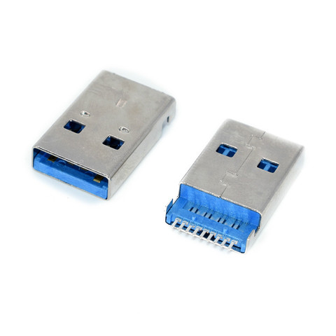 10pcs/lot USB 3.0 Type-A Male 9 Pin SMT SMD 2 Pin DIP PCB installation Plug Connector ► Photo 1/1