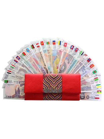 Set 52 pcs Notes from 28 Countries UNC , Real Original (but expired, out of use now) with red envelope, original world note gift ► Photo 1/4