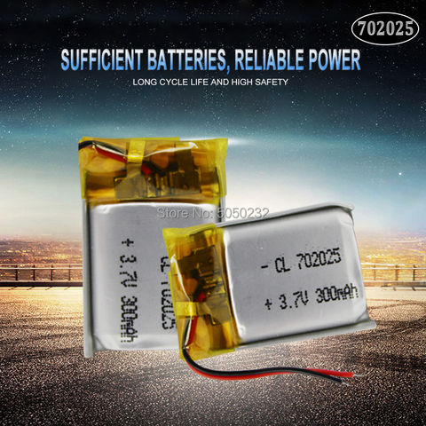 2pc 3.7V 220mAh 702025 Li-polymer Rechargeable Battery for Mp3 Bluetooth headset speaker video recorder wireless mouse ► Photo 1/5