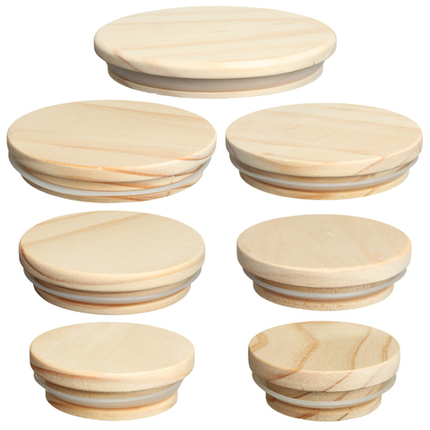 Bamboo Lids Reusable Mason Jar Canning Caps Non Leakage Silicone Sealing Wooden Covers Drinking Jar Home Kitchen Supplies ► Photo 1/6