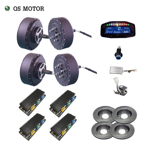 QS Motor 273 8000W 4WD 120 KPH electric car hub motor conversion kits with APT96600 motor controller  ► Photo 1/6