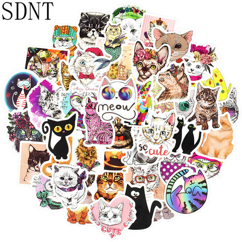 50PCS Cute Cartoon Cat Stickers Kawaii Animal Decal Sticker Gift Toy for Kids DIY Suitcase Bicycle Car Laptop Waterproof Sticker ► Photo 1/6