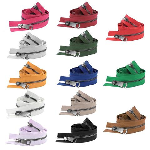 30/40/50/60/70/80cm 5# Colorful High Quality Open-end Double Sliders Gun Black Metal Zipper DIY Handcraft For Cloth Pocket Shoes ► Photo 1/6