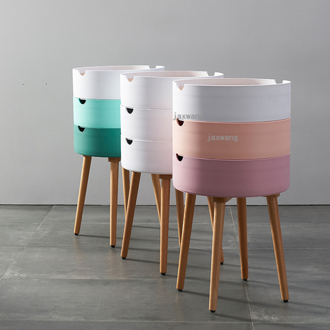 Modern Sofa End Tables Bedroom Furniture Round Three-layer Bedside Table Simple Storage Cabinet Corner Table Creative Endtable ► Photo 1/6