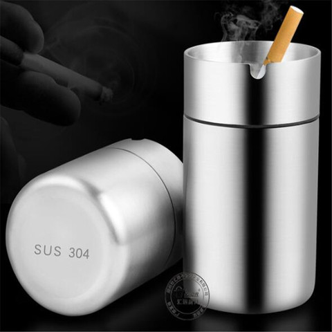 Detachable Stainless Steel Ashtray Creative With Lid Windproof Car Ashtray Fashion Business Gift Send Boyfriend Home Decoration ► Photo 1/6