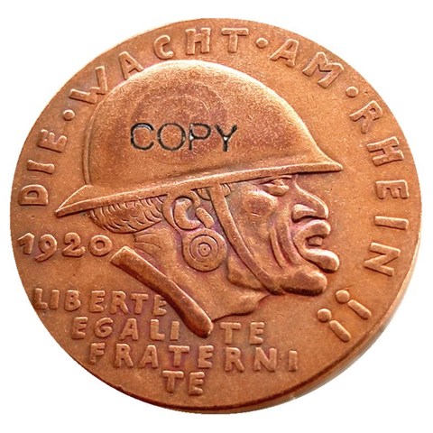 Germany 1920 Commemorative Coin The Black Shame Medal 100% Copper Rare Copy Coin ► Photo 1/2