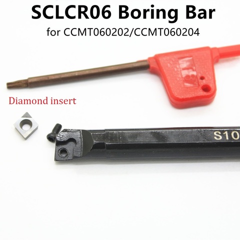 Lathe Turning Tool Holder Diamond Carbide cnc Insert CCMT060204 CCGT0602 with SCLCR06 Boring Bar aluminum brass PCD hole Cutter ► Photo 1/6
