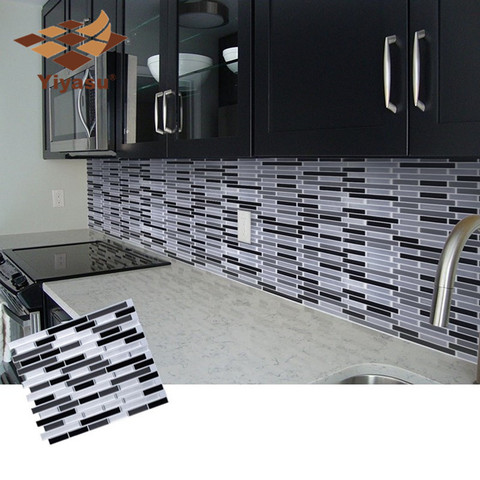 Mosaic Self Adhesive Tile Backsplash Wall Sticker Vinyl Bathroom Kitchen Home Decor DIY W4 ► Photo 1/6