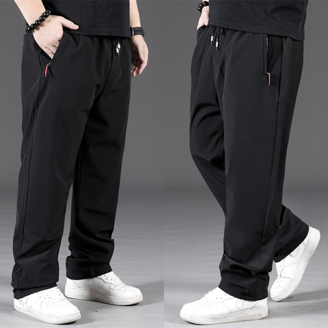 Men's Autumn and Winter Plus Fat Increase Sports Pant Loose Straight Trousers Thickening Large Size Fleece Casual Pants Tide ► Photo 1/5