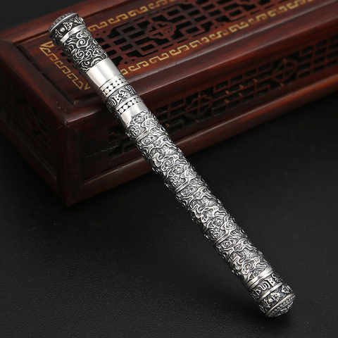 CMAJOR 925 Sterling Silver Chinese Ancient lucky cloud Patterned Ballpoint Pen Pendant Necklace Handmade Thai Jewelry Wholesale ► Photo 1/1