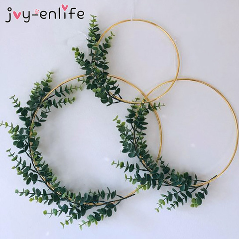 Christmas Decoration Metal Ring Artificial Flower Garland DIY Christmas Wreath Circle Girls Catching Dream Hoop Hanging Decor ► Photo 1/6