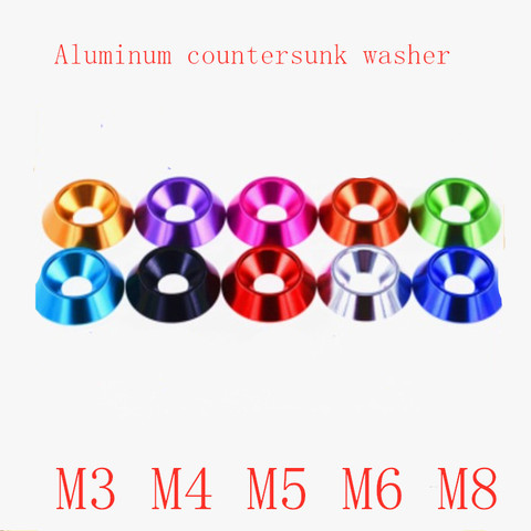 5--10pcs M4 M5 M6 M8 Aluminum Countersunk washer Umbrella Flat Head  Screw Concave Conical Decorative Groove Washer gasket ► Photo 1/6