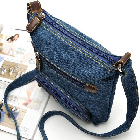 Crossbody Bags For Women Casual Denim Bags Fashion Female Shoulder Bag Pack Travel Zipper Handbag Tote Ladies Messenger Bag ► Photo 1/6