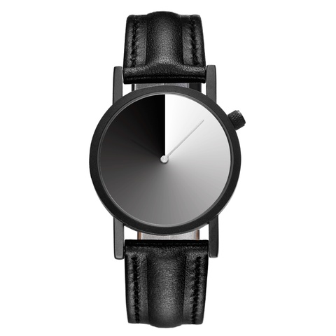 FEB 30TH Black and White Simple Design Second Plate Moving  Fashion Watch Unique Design Miyota Movement Geunine Leather Watch ► Photo 1/6