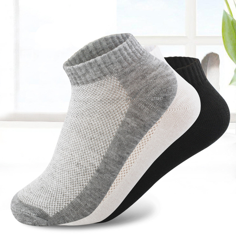 20Pcs=10Pair Breathable Men's Socks Short Ankle Socks Men Solid Mesh High Quality Male Boat Socks HOT SALE 2022 Hot ► Photo 1/6