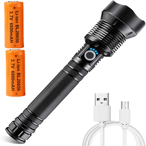 90000 Lumens LED Tactical Flashlight XHP70.2 Ultra Powerful Lamp Waterproof Rechargeable Flash Light 18650 Or 26650 Zoom Camp ► Photo 1/6