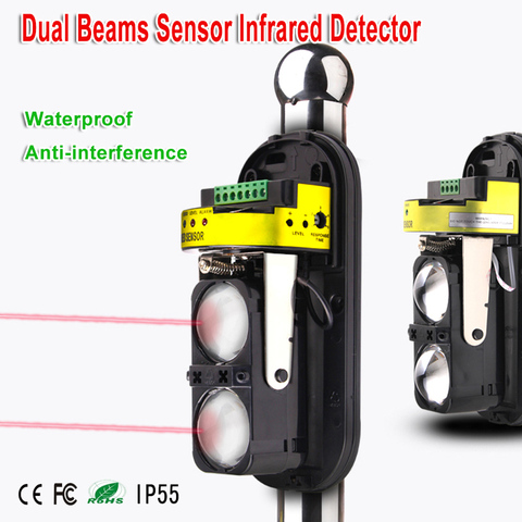 20M~150M Dual Beam Sensor photocells Active Infrared Intrusion Detector Safety Window Wall Barrier IR Outdoor Motion Alarm ► Photo 1/1