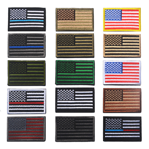 Tactical Patches Thin Blue Line  Blue Line American Flag Usa - Flag Patches  Military - Aliexpress