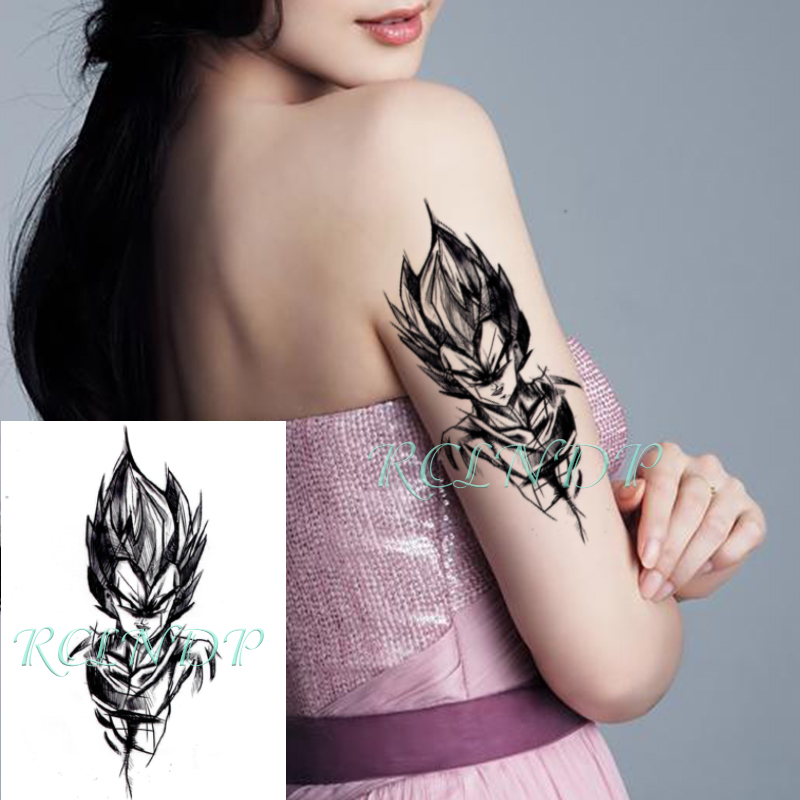 Buy Online Waterproof Temporary Stickers Halloween Hand Drawn Dragon Ball Sun Wukong Fake Tatoo Flash Tatto Sexy Fake Tattoo For Women Men Alitools