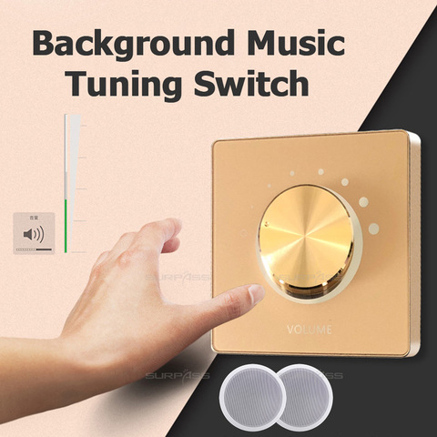 On Wall Stereo Speaker Volume Controller Wall Mount Rotary Volume Control Knob Ceiling Speaker Background Music Tuning Switch ► Photo 1/6