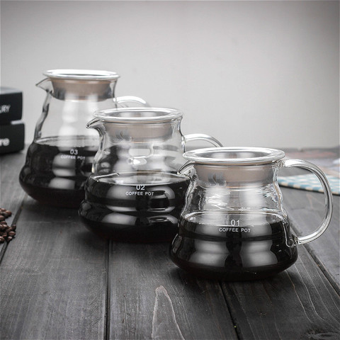 Carafe Drip Coffee Pot 360ml 600ml 800ml V60 Pour Over Glass Range Coffee Server Coffee Kettle Brewer Barista Percolator Clear ► Photo 1/6