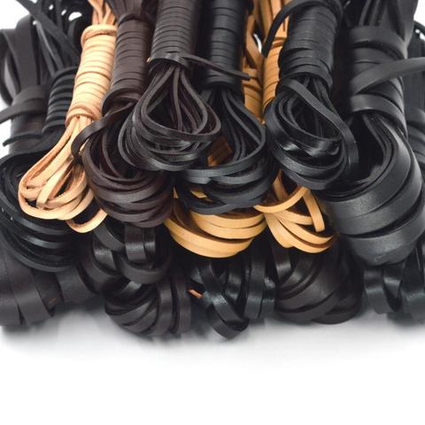 KALASO 2Yards(1.83M) Vintage Genuine Cowhide Cow Leather Cord Strip Flat Rope DIY  Craft Jewelry Bag Leathercraft ► Photo 1/6