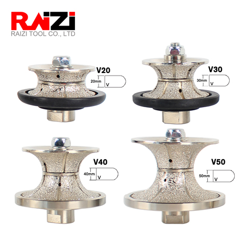 Raizi Vacuum Brazed Diamond Hand Profile Router Bit Angle Grinder Full Bullnose Grinding Profiler Wheel For Granite Marble Stone ► Photo 1/6