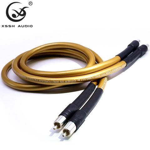 1 pair hifi rca jack cable High Quality XSSH OFC pure copper plated silver female male XLR  2RCA to2 RCA Audio Cable Line Wire ► Photo 1/6