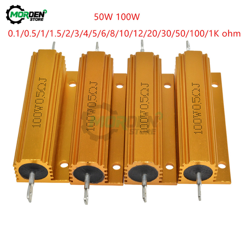 50W 100W 5% Accuracy Full Value Aluminum Housed Shell Wirewound Resistor 0.1 0.5 1 1.5 2 3 4 5 6 8 10 12 20 30 50 100 1K ohm ► Photo 1/6