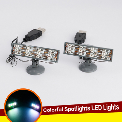 2pcs LED Colorful Searchlight Spotlight USB Street City Series Bricks Light Building blocks Compatible with lego Block ► Photo 1/3