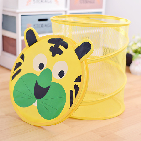 Retail Cartoon Folding Storage Baskets for Toys,Mesh Fabric Laundry Basket Dirty Colthes Baskets High Quality Children storage ► Photo 1/6